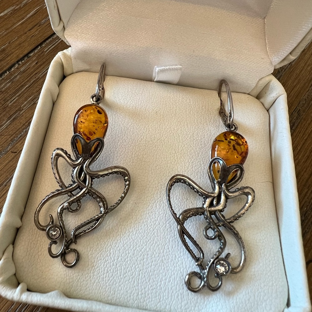 Steampunk octopus earrings